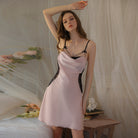 Embroidered Water-Soluble Flower Patchwork Nightgown Set Peach Passion