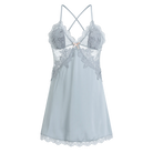 Satin Padded Strap Nightgown with Embroidered Lace Overlay Peach Passion