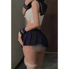 Sexy Sailor Costume Pleated Skirt Student Fantasy Lingerie Peach Passion