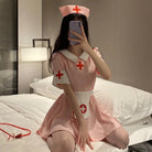 Sweet Nurse Costume with Bow Accents Peach Passion