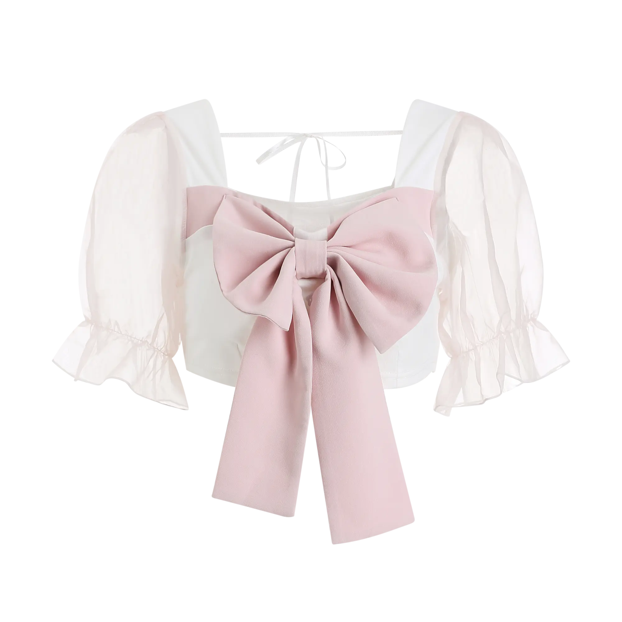 Seductive Mini Pleated Skirt with Butterfly Bow Student Uniform Peach Passion