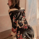 Japanese-style Printed Long Sleeve Kimono - Peach Passion