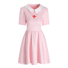 Sweet Nurse Costume with Bow Accents Peach Passion