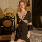 Sweet Lace Night Robe with Tie-front Design Peach Passion