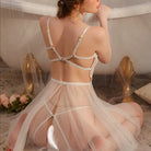 Bow Accent Semi-Exposed Bust with Underwire Nightdress Peach Passion