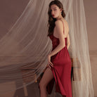 Seductive Elastic Waist Lace Bodice Nightgown Peach Passion