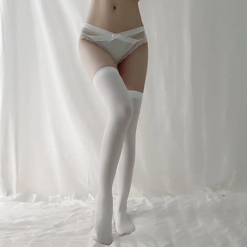 "Cute cat claw socks", "Long tube socks", "White socks", "Adorable lingerie"