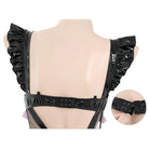 Dark Seductive Faux Leather Kitty Cat Costume Lingerie Set Peach Passion