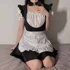 Sensual Easy-Off Sweet Maid Costume with Short Skirt and Japanese Apron Peach Passion