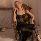 Sensual Mesh Lace Strap Nightgown Peach Passion