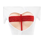 Heart Cutout Sequin Nurse Costume Peach Passion