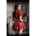 Halloween Red Riding Hood Costume - Sensual Velvet Open Bust | Peach Passion Peach Passion