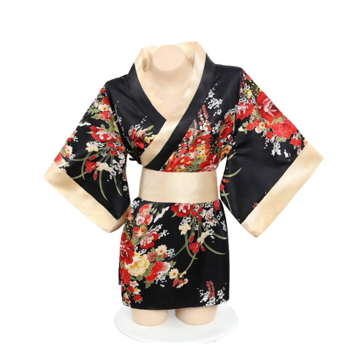 Japanese-style Printed Long Sleeve Kimono - Peach Passion