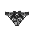 Lace Hollow-Out Butterfly Bow Crotchless Low-Rise Triangle Panties Peach Passion