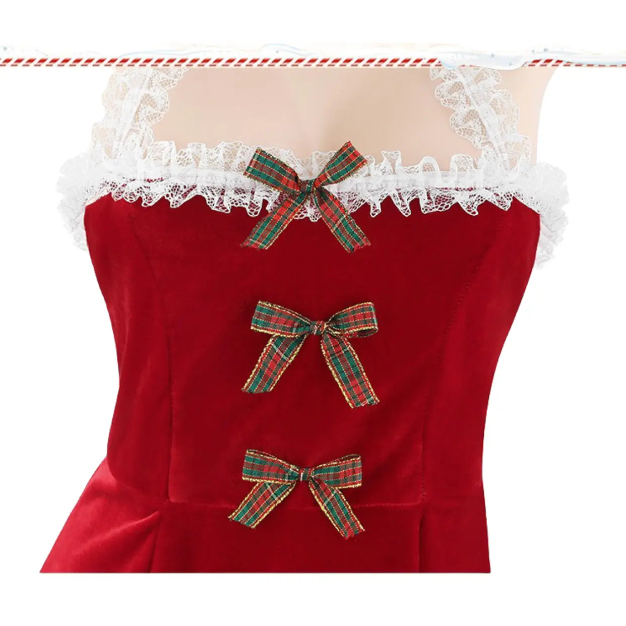 Strapless Backless Cute Christmas Reindeer Dress - Peach Passion