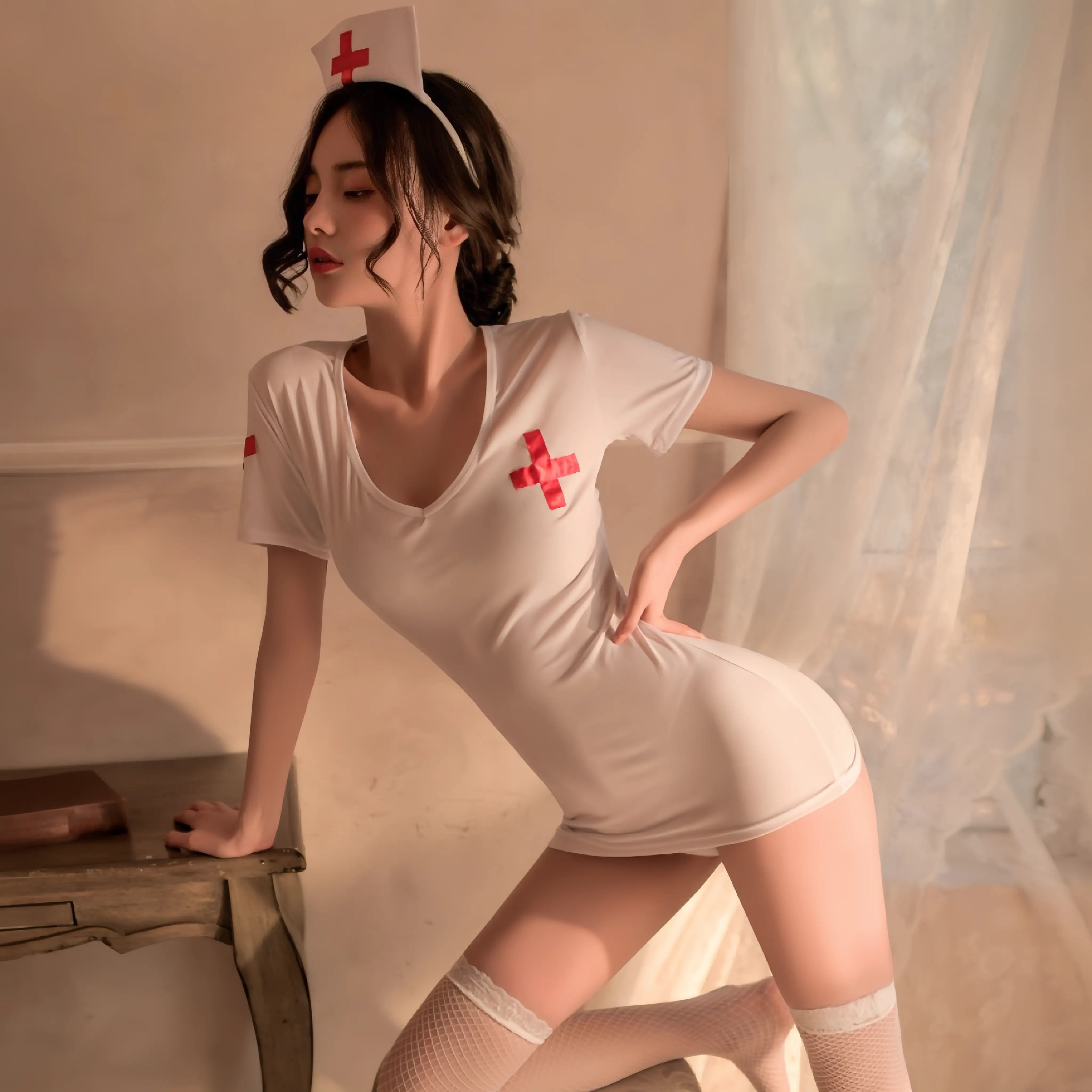 Sexy Nurse Costume - Peach Passion