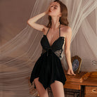 Velvet Seduction Backless Slip Dress with Matching Robe Set Peach Passion