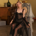 Sensual Mesh Lace Strap Nightgown Peach Passion