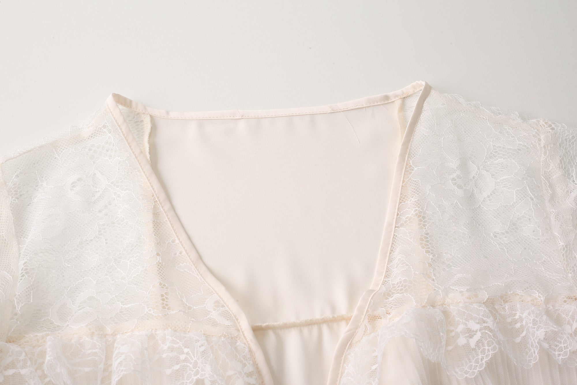 Sheer Lace Bowknot Nightgown Peach Passion