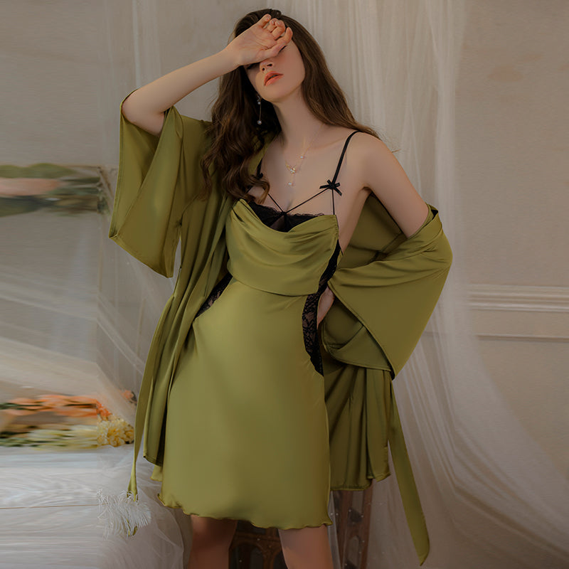 "Embroidered nightgown set", "Water-soluble flower nightgown set", "Patchwork nightgown set", "Grass green nightgown set", "Lotus pink nightgown set", "Morandi gray nightgown set", "Rose gold nightgown set"