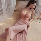 Seductive Elastic Waist Lace Bodice Nightgown Peach Passion