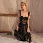 Sensual Mesh Lace Strap Nightgown Peach Passion