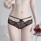 Lace Sheer Temptation Triangle Hollow-Out Low-Rise Panties Peach Passion