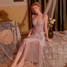 Sensual Mesh Lace Strap Nightgown Peach Passion