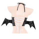 Dark Night Temptress Leather Waist Cincher COS Set Peach Passion