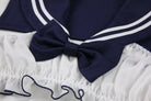 Sensual Sheer Three-Piece Schoolgirl Sailor Uniform Lingerie Set Peach Passion