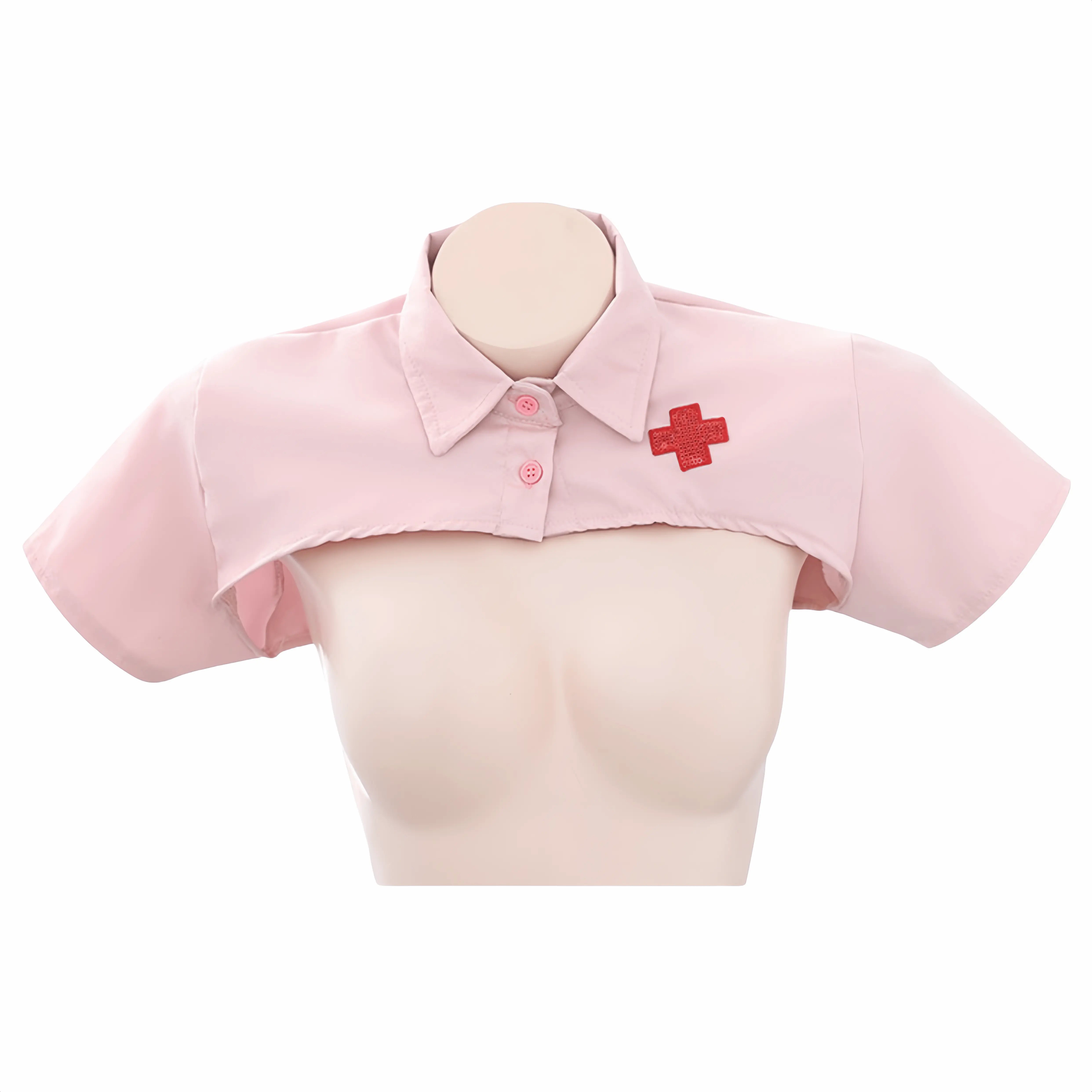 Sexy Side-tie Nurse Split Set - Peach Passion