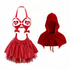 Halloween Red Riding Hood Costume - Sensual Velvet Open Bust | Peach Passion Peach Passion