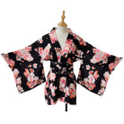 Japanese Cherry Blossom Cat Print Kimono - Peach Passion