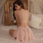 Sheer Mesh Butterfly Sleep Dress Peach Passion