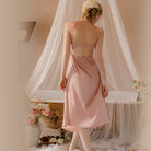 Sensual Mesh Lace Strap Nightgown Peach Passion