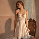 Sensual Deep V Splicing Nightgown Peach Passion