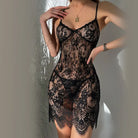 Sensual Sheer Strap Nightgown Deep V Seductive Lingerie Set Peach Passion