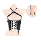 Dark Night Temptress Leather Waist Cincher COS Set Peach Passion