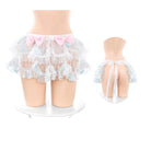 Floral Embroidery Sheer Bust Maid Costume Peach Passion