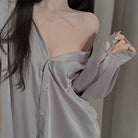 Oversized Boyfriend Style Shirt Nightgown - Pure Desire Homewear Set Peach Passion