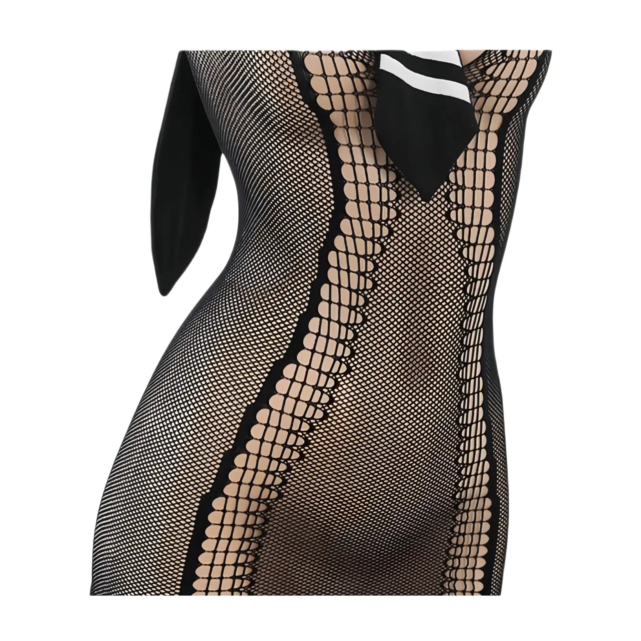 Bunny Drill Instructor Hollow Out Mesh Dress Lingerie Peach Passion