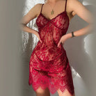 Sensual Sheer Strap Nightgown Deep V Seductive Lingerie Set Peach Passion