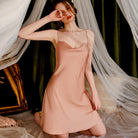 Sexy Deep V-neck Halter Nightgown Peach Passion