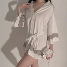 Satin Patchwork Embroidered Sleepwear for Women Peach Passion