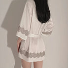 Satin Patchwork Embroidered Sleepwear for Women Peach Passion