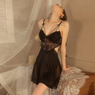 Seductive Lace Sheer Steel Ring Gathered Nightwear Peach Passion