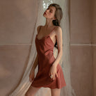 Sensual Satin Spaghetti Strap Nightgown Peach Passion