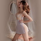 Steel Boned Lace Embroidered Nightgown Peach Passion