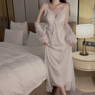 Ice Silk Long Strap Dress Peach Passion